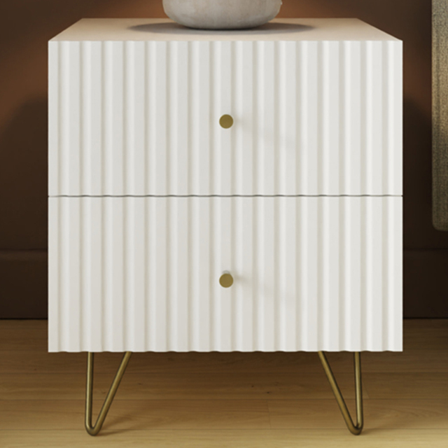 GFW Thalia White 2 Drawer Bedside Table - image 1