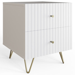 GFW Thalia White 2 Drawer Bedside Table - thumbnail 2