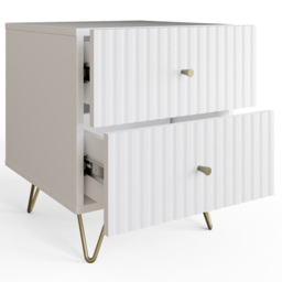 GFW Thalia White 2 Drawer Bedside Table - thumbnail 4