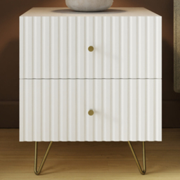GFW Thalia White 2 Drawer Bedside Table - thumbnail 1