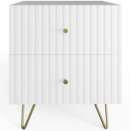 GFW Thalia White 2 Drawer Bedside Table - thumbnail 3