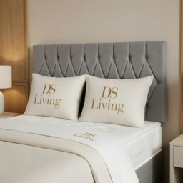 DS Living Diamond Silver Super King Size Upholstered Divan Bed - thumbnail 2