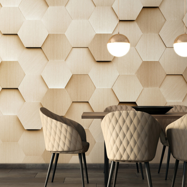 Origin Murals Metal Hexagons Gold Wall Mural - image 1