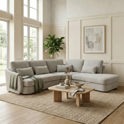 Mabel Corner Sofa Cream Left-hand - thumbnail 3