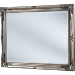 Yearn Silver French Style Carved Bevelled Mirror 105 x 75cm