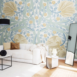 Origin Murals Flower Circle Blue Wall Mural - thumbnail 1