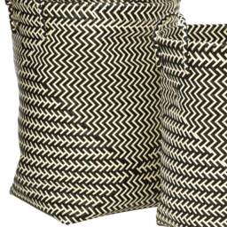 Premier Housewares Black and White Woven Storage Basket 2 Pack - thumbnail 4