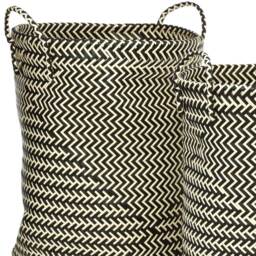 Premier Housewares Black and White Woven Storage Basket 2 Pack - thumbnail 3