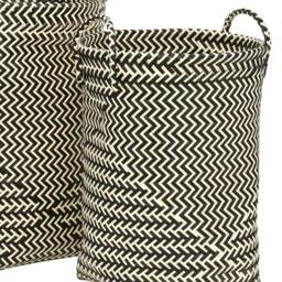 Premier Housewares Black and White Woven Storage Basket 2 Pack - thumbnail 2