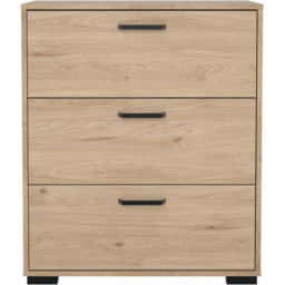 Furniture To Go Sofia Jackson Hickory and White High Gloss 3 Drawer Chest of Drawers - thumbnail 2