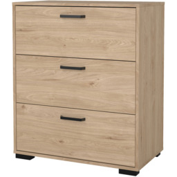 Furniture To Go Sofia Jackson Hickory and White High Gloss 3 Drawer Chest of Drawers - thumbnail 3