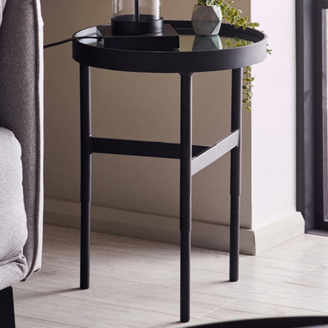 Julian Bowen Franki Mirror Glass Lamp Table - image 1