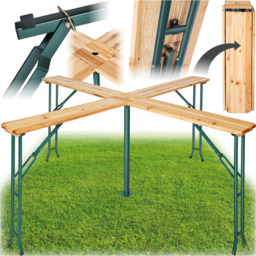 tectake Quattro 4 Bar Folding Table with Parasol Holder - thumbnail 2