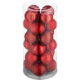 tectake Red Assorted Bauble 24 Pack