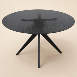 SOLACE+CO Emil Black 4 Seater Glass Round Dining Table - thumbnail 3
