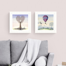 Stephenson Whimsical Bunnies Framed Art - Multicolour - thumbnail 2