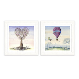 Stephenson Whimsical Bunnies Framed Art - Multicolour - thumbnail 1