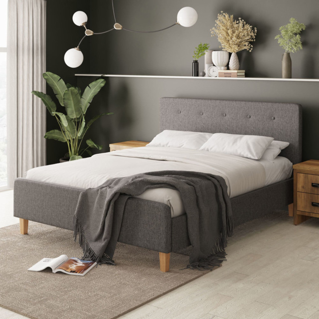GFW Ashbourne King Size Grey Bed Frame - image 1