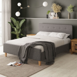 GFW Ashbourne King Size Grey Bed Frame