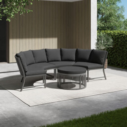Malay Rowena Curved Sofa Set - Black - thumbnail 3