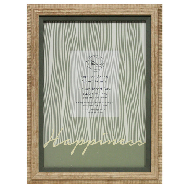 The Port. Co Gallery Hertford Green Accent Natural A4 Photo Frame - image 1
