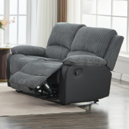 Langham 2 Seater Grey Manual Recliner Sofa
