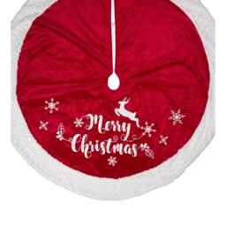 Sleigh Bells Ring Red Merry Christmas Tree Skirt 120cm - thumbnail 4
