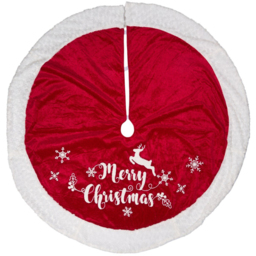 Sleigh Bells Ring Red Merry Christmas Tree Skirt 120cm - thumbnail 1