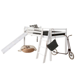 Noa and Nani Moro White Mid Sleeper Cabin Bed with Slide - thumbnail 2