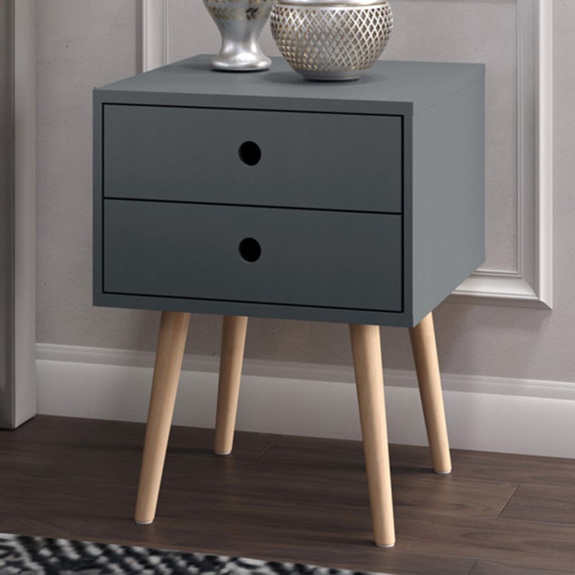 Scandia 2 Drawer Midnight Blue Bedside Table - image 1