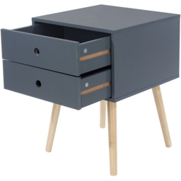 Scandia 2 Drawer Midnight Blue Bedside Table - thumbnail 4