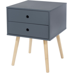 Scandia 2 Drawer Midnight Blue Bedside Table - thumbnail 2