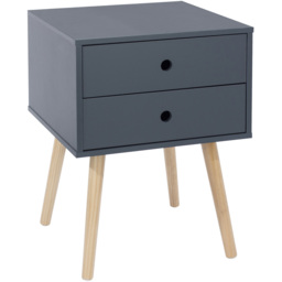 Scandia 2 Drawer Midnight Blue Bedside Table - thumbnail 3