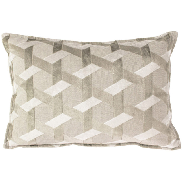 Paoletti Delano Ivory and Taupe Velvet Jacquard Cushion - image 1