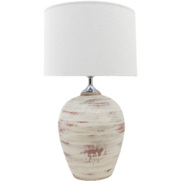 Acacia Home 61cm Rustic Ceramic Large Table Lamp with Fabric Shade