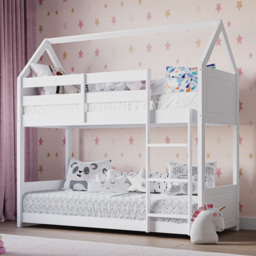 Flair Plation White Shorty Low Play House Bunk Bed - thumbnail 1