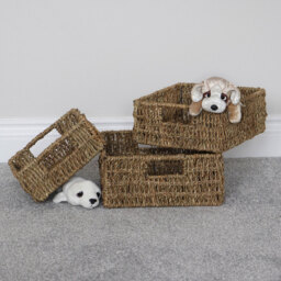 JVL Seagrass Storage Baskets 3 Pack - thumbnail 2