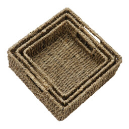 JVL Seagrass Storage Baskets 3 Pack - thumbnail 4