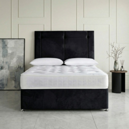 DS Living Kingsley Black King Size Plush Divan Bed - thumbnail 3