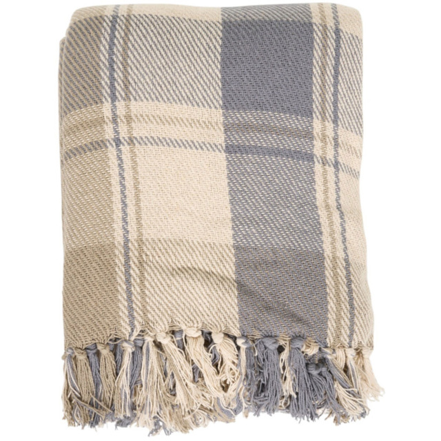 Maeve Check Throw Greige - image 1