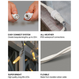 Eagle Connect White Cable 180 Warm White LED Icicle Light 7m - thumbnail 4