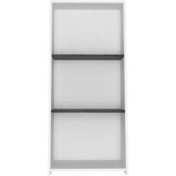 Dallas 3 Shelf White and Carbon Grey Low Bookcase - thumbnail 2