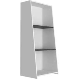 Dallas 3 Shelf White and Carbon Grey Low Bookcase - thumbnail 3