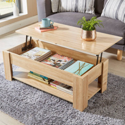 Home Source Orlando Natural Lift Up Storage Coffee Table