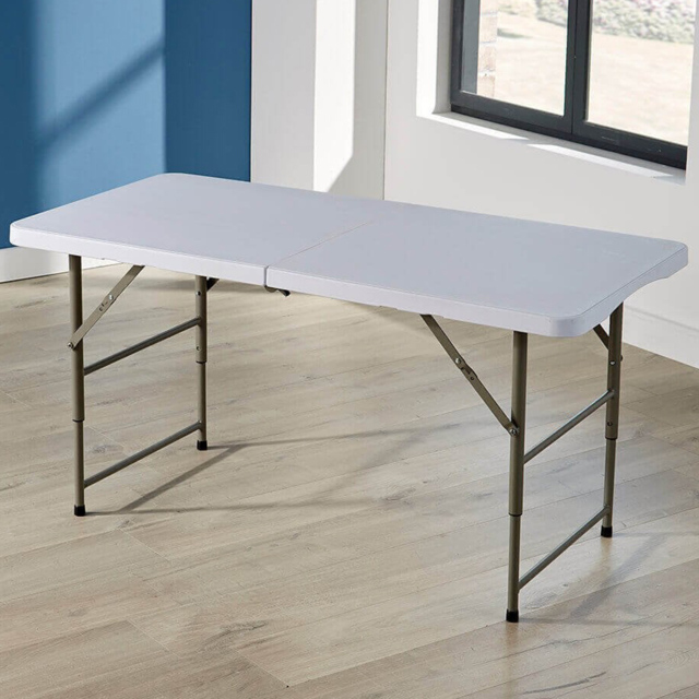 Home Source Foldable Trestle Table White 122cm - image 1