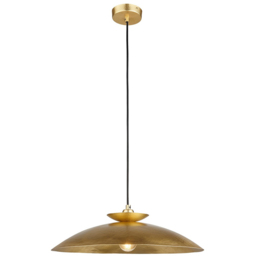Merano Livorno Hammered Brass Plate Dome Pendant Ceiling Light