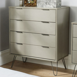 Home Source Acadia Grey 4 Drawers Storage Chest - thumbnail 1