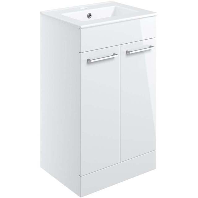 Bathstore Milford 2 Door White Floor Standing Basin Unit 510mm - image 1