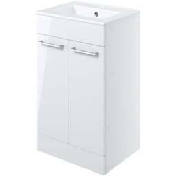 Bathstore Milford 2 Door White Floor Standing Basin Unit 510mm - thumbnail 3