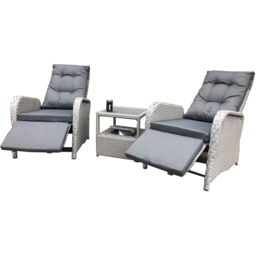 Furniture One 2 Seater Rattan Garden Recliner Lounge Set with Ice Bucket - thumbnail 2